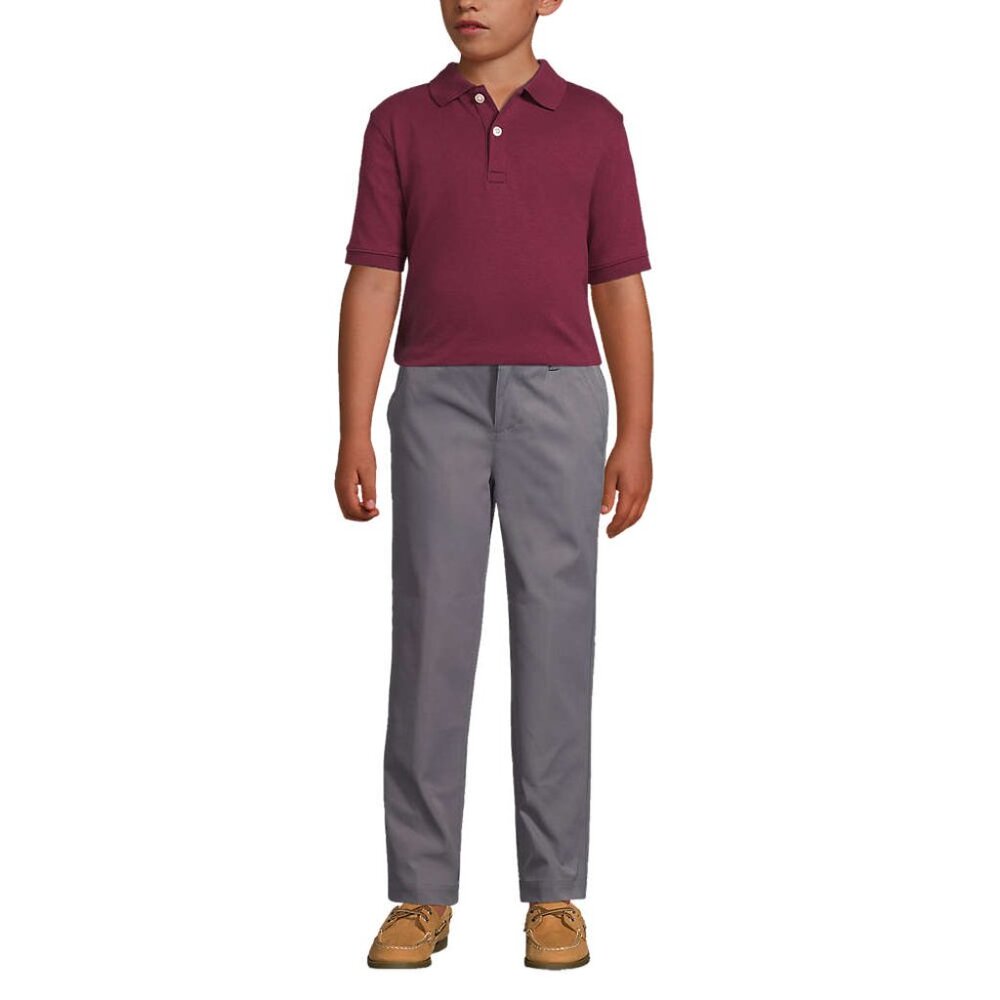 Lands' End Kids Short Sleeve Interlock Polo, Burgundy, School Uniform, NWT